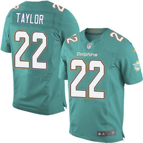 Men's Miami Dolphins #22 Jamar Taylor Nike Aqua Green Elite Jersey