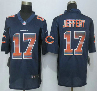 Chicago Bears #17 Alshon Jeffery Navy Blue Strobe 2015 NFL Nike Fashion Jersey