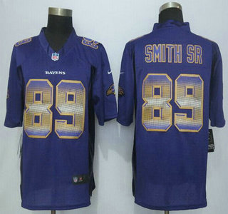 Baltimore Ravens #89 Steve Smith Sr Purple Strobe 2015 NFL Nike Fashion Jersey