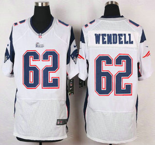 New England Patriots #62 Ryan Wendell White Road NFL Nike Elite Jersey