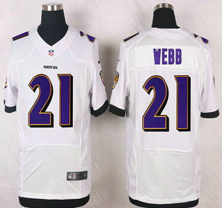 Baltimore Ravens #21 Lardarius Webb White Road NFL Nike Elite Jersey