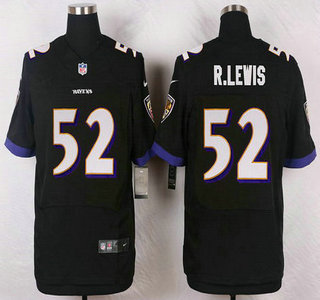 Baltimore Ravens #52 Ray Lewis Black Retired Player NFL Nike Elite Jersey