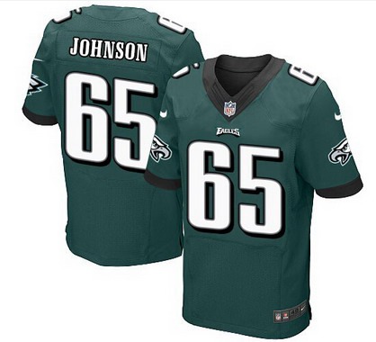 Philadelphia Eagles #65 Lane Johnson Midnight Green Team Color NFL Nike Elite Jersey