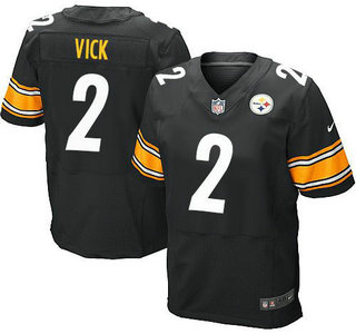 Men's Pittsburgh Steelers #2 Michael Vick Nike Black Elite Jersey