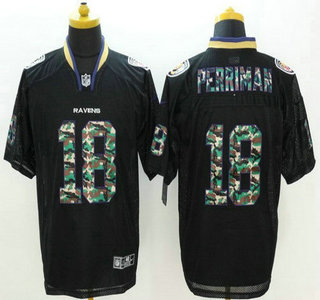 Men's Baltimore Ravens #18 Breshad Perriman Black With Camo Fashion NFL Nike Elite Jersey