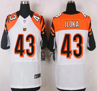 Men's Cincinnati Bengals #43 Leon Hall White Road NFL Nike Elite Jersey