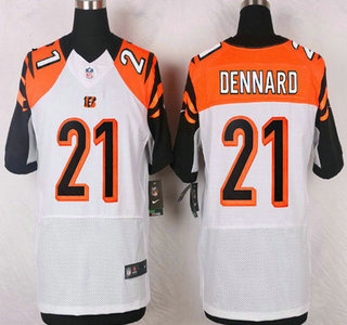 Men's Cincinnati Bengals #21 Darqueze Dennard White Road NFL Nike Elite Jersey