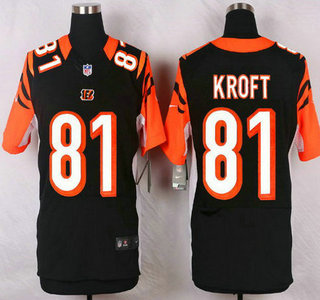 Men's Cincinnati Bengals #81 Tyler Kroft Black Team Color NFL Nike Elite Jersey