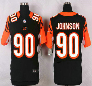 Men's Cincinnati Bengals #90 Michael Johnson Black Team Color NFL Nike Elite Jersey