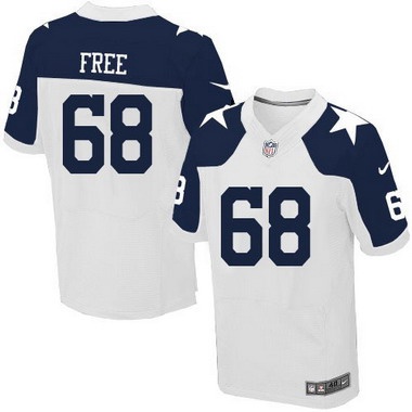 Men's Dallas Cowboys #68 Doug Free White Thanksgiving Alternate NFL Nike Elite Jersey