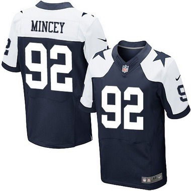 Men's Dallas Cowboys #92 Jeremy Mincey Navy Blue Thanksgiving Alternate NFL Nike Elite Jersey