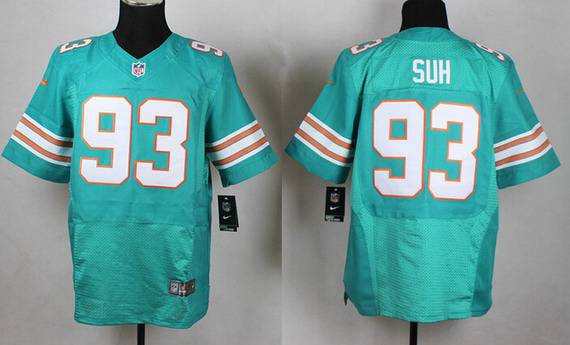 Men's Miami Dolphins #93 Ndamukong Suh Aqua Green Alternate 2015 NFL Nike Elite Jersey