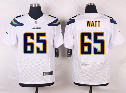 Men's San Diego Chargers #65 Chris Watt White Road NFL Nike Elite Jersey