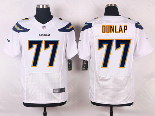 Men's San Diego Chargers #77 King Dunlap White Road NFL Nike Elite Jersey