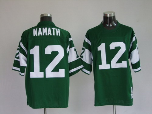 New York Jets #12 Joe Namath Green Throwback Jersey