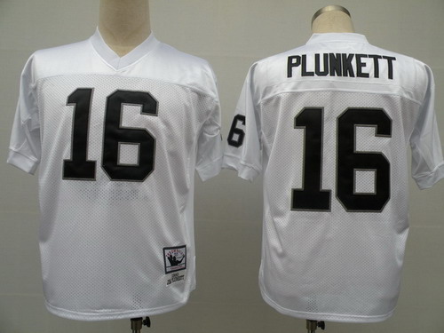 Oakland Raiders #16 Jim Plunkett White Throwback Jersey