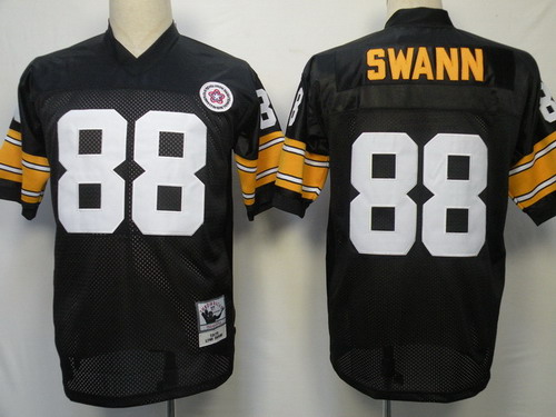 Pittsburgh Steelers #88 Lynn Swann Black Throwback Jersey