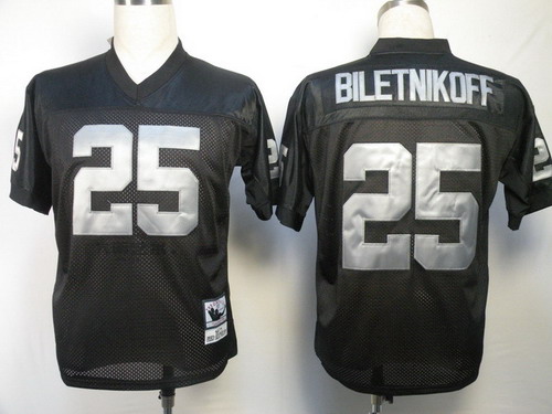 Oakland Raiders #25 Fred Biletnikoff Black Throwback Jersey