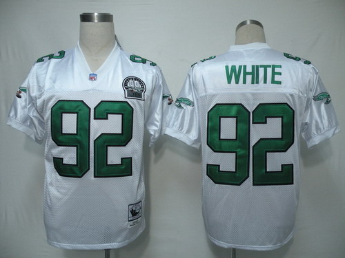 Philadelphia Eagles #92 Reggie White White Throwback 99TH Jersey