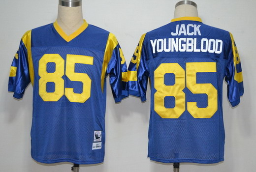 St. Louis Rams #85 Jack Youngblood Light Blue Throwback Jersey