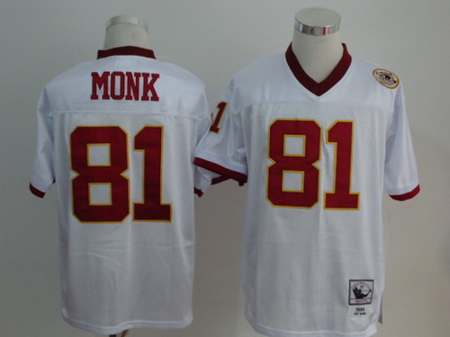 Washington Redskins #81 Art Monk White Throwback Jersey