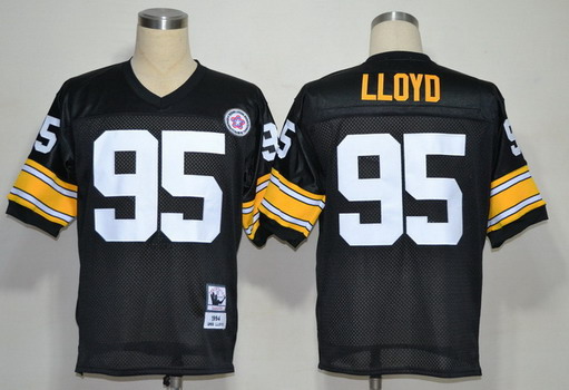 Pittsburgh Steelers #95 Greg Lloyd Black Throwback Jersey