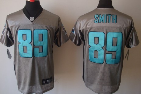 Nike Carolina Panthers #89 Steve Smith Gray Shadow Elite Jersey