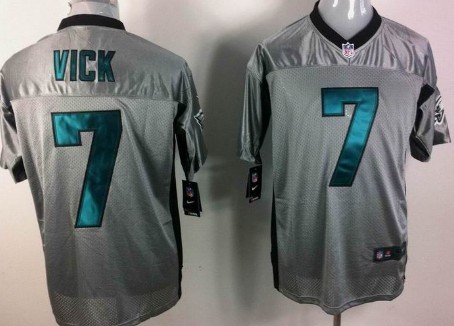 Nike Philadelphia Eagles #7 Michael Vick Gray Shadow Elite Jersey