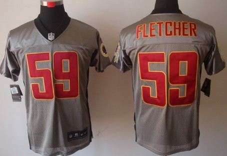 Nike Washington Redskins #59 London Fletcher Gray Shadow Elite Jersey