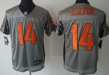 Nike Cincinnati Bengals #14 Andy Dalton Gray Shadow Elite Jersey