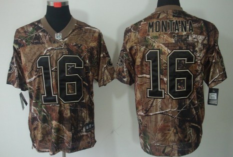 Nike San Francisco 49ers #16 Joe Montana Realtree Camo Elite Jersey