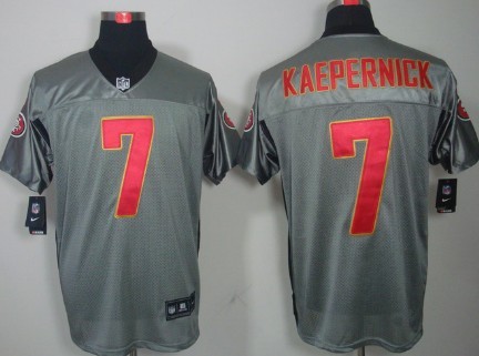 Nike San Francisco 49ers #7 Colin Kaepernick Gray Shadow Elite Jersey