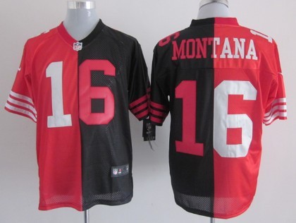 Nike San Francisco 49ers #16 Joe Montana Red/Black Two Tone Elite Jersey