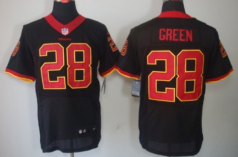 Nike Washington Redskins #28 Darrell Green Black Elite Jersey