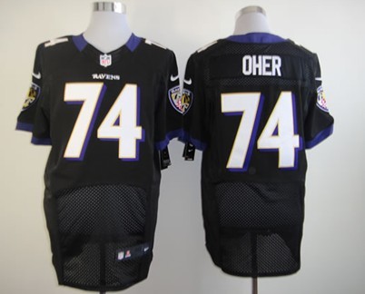 Nike Baltimore Ravens #74 Michael Oher Black Elite Jersey