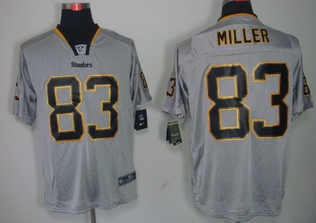 Nike Pittsburgh Steelers #83 Heath Miller Lights Out Gray Elite Jersey