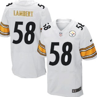 Nike Pittsburgh Steelers #58 Jack Lambert White Elite Jersey