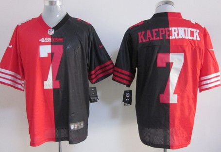 Nike San Francisco 49ers #7 Colin Kaepernick Red/Black Two Tone Elite Jersey