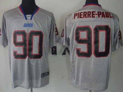 Nike New York Giants #90 Jason Pierre-Paul Lights Out Gray Elite Jersey