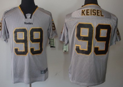 Nike Pittsburgh Steelers #99 Brett Keisel Lights Out Gray Elite Jersey