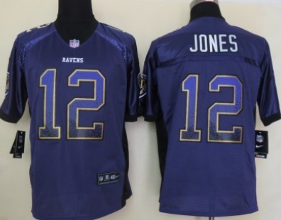 Nike Baltimore Ravens #12 Jacoby Jones Drift Fashion Purple Elite Jersey