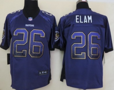 Nike Baltimore Ravens #26 Matt Elam Drift Fashion Purple Elite Jersey