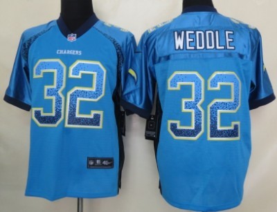 Nike San Diego Chargers #32 Eric Weddle Drift Fashion Blue Elite Jersey