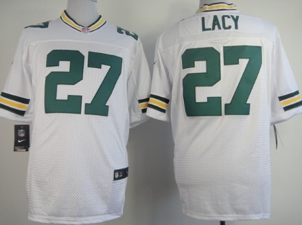 Nike Green Bay Packers #27 Eddie Lacy White Elite Jersey