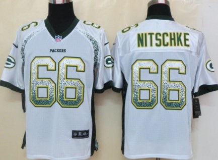 Nike Green Bay Packers #66 Ray Nitschke Drift Fashion White Elite Jersey