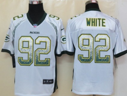 Nike Green Bay Packers #92 Reggie White Drift Fashion White Elite Jersey