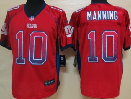 Nike New York Giants #10 Eli Manning Drift Fashion Red Elite Jersey