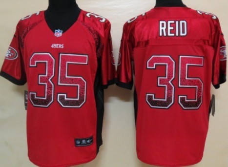 Nike San Francisco 49ers #35 Eric Reid Drift Fashion Red Elite Jersey