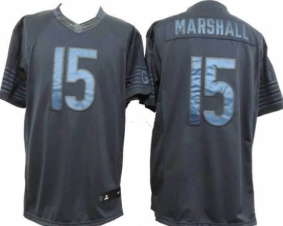 Nike Chicago Bears #15 Brandon Marshall Drenched Limited Blue Jersey