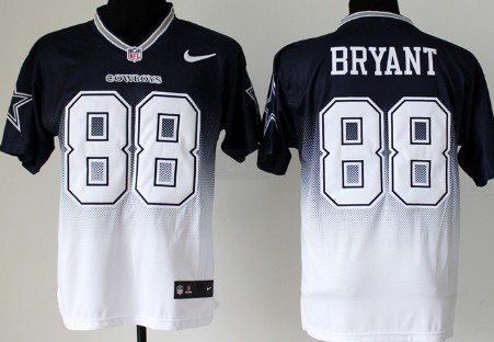 Nike Dallas Cowboys #88 Dez Bryant Blue/White Fadeaway Elite Jersey